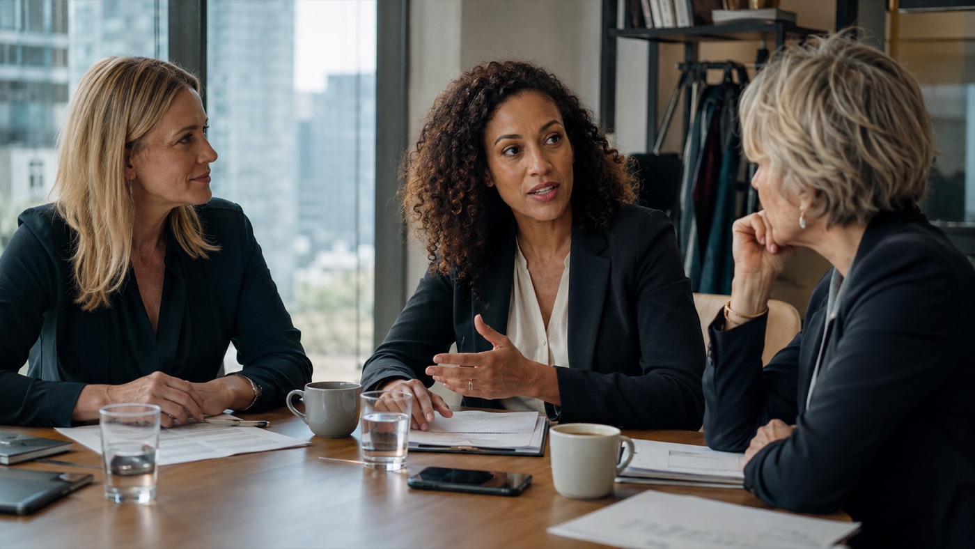 An advisory meeting at the client's office